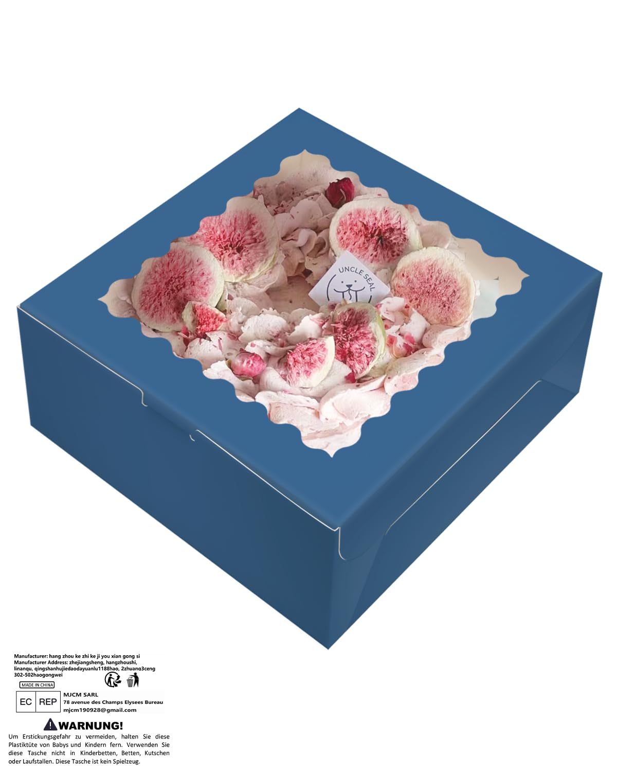 Set Di 5 Scatole Per Torte Quadrate 20x20x20 Cm - Con Finestra E Nastro, Perfette Per Dolci
