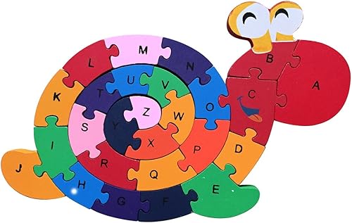 Muxihosn Colorido Serpiente Carta y Números Rompecabezas de Madera Winding Rompecabezas Juguetes para Preescolar Educativos Infantiles Niños Niños