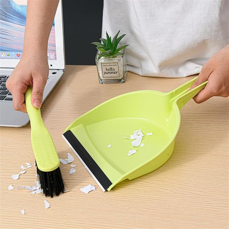 ATETO 4 in 1 Dustpan Set | Mini Broom Dustpan with Handle | Dust Collector Pan with Wiper | Multipurpose Household Cleaning Supplies | for Home/Kitchen/Office/Tabletop/Countertop (Set of 1) 3