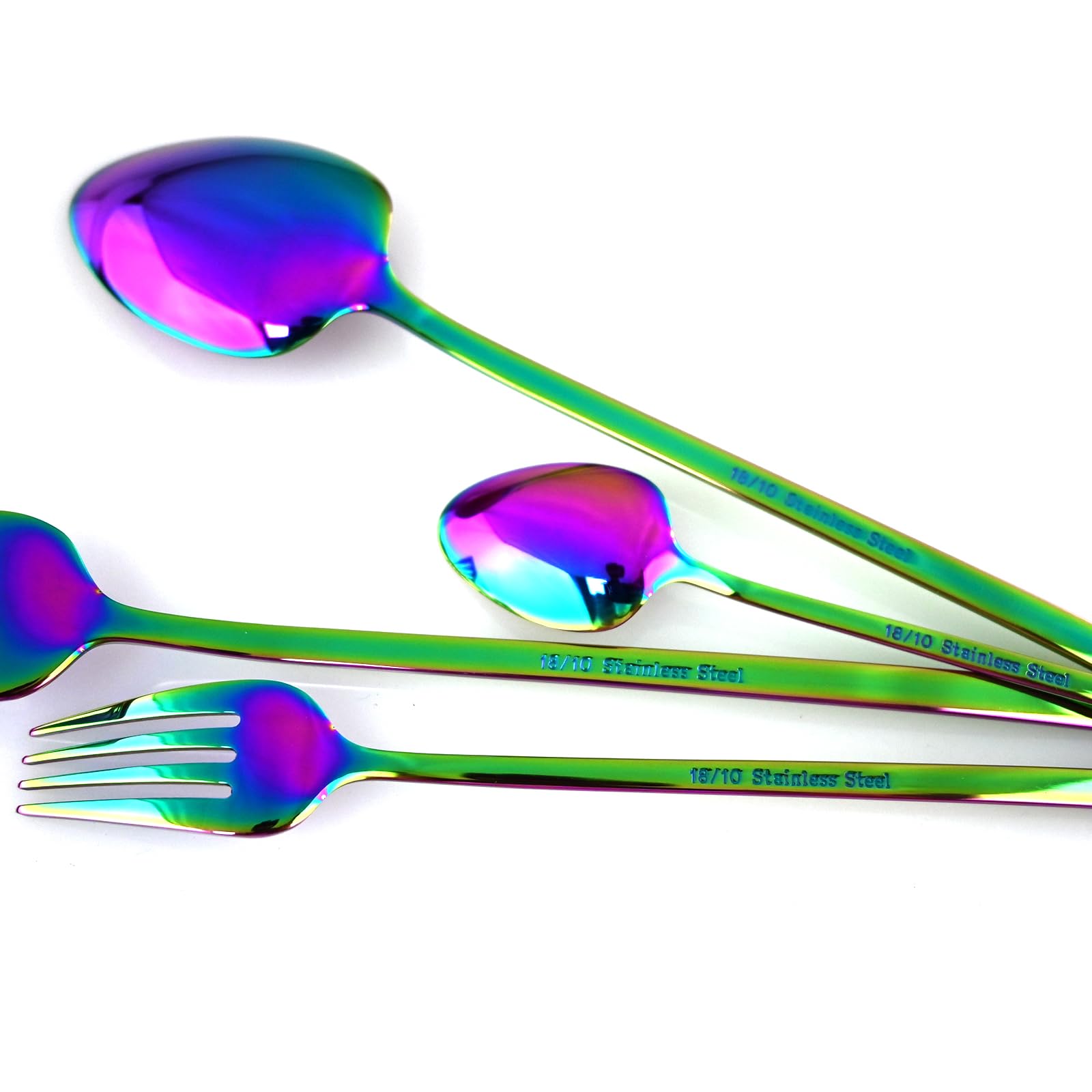 Gugrida Silverware Set, 30-Piece 304 Stainless Steel Flatware Set Copper Cutlery Set Service For 6, Mirror Finish, Dishwasher Safe, Nice［並行輸入品］ | Gugrida Gorgeous 30-Piece Rainbow Flatware Sets of