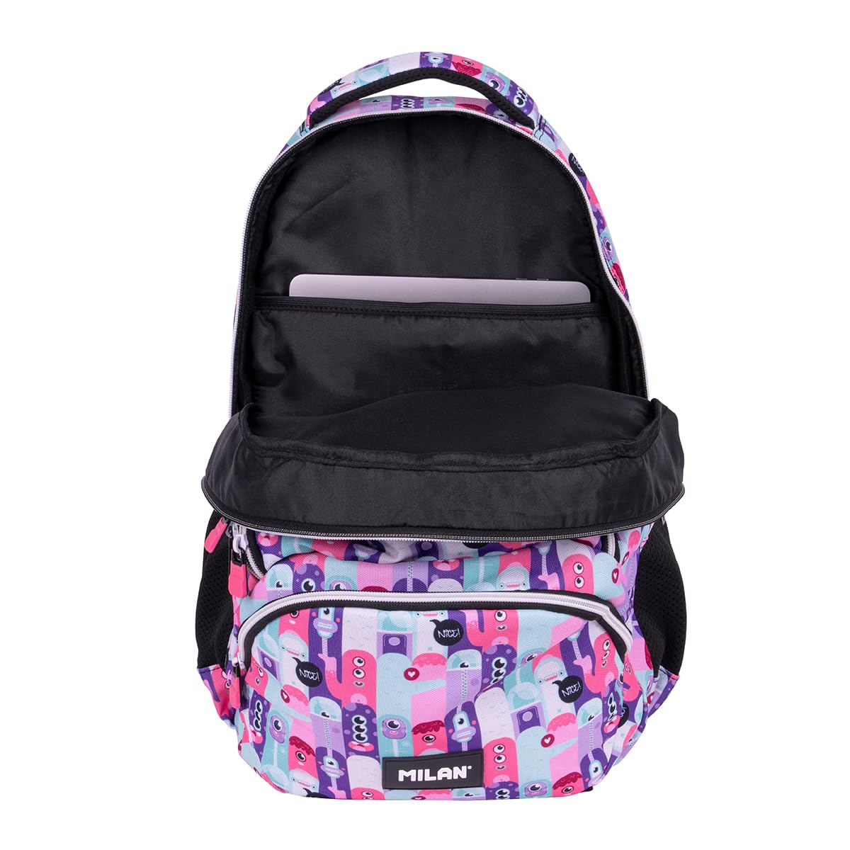 MILAN® Mochila escolar 4 cremalleras (25 L) serie especial Aliens 2
