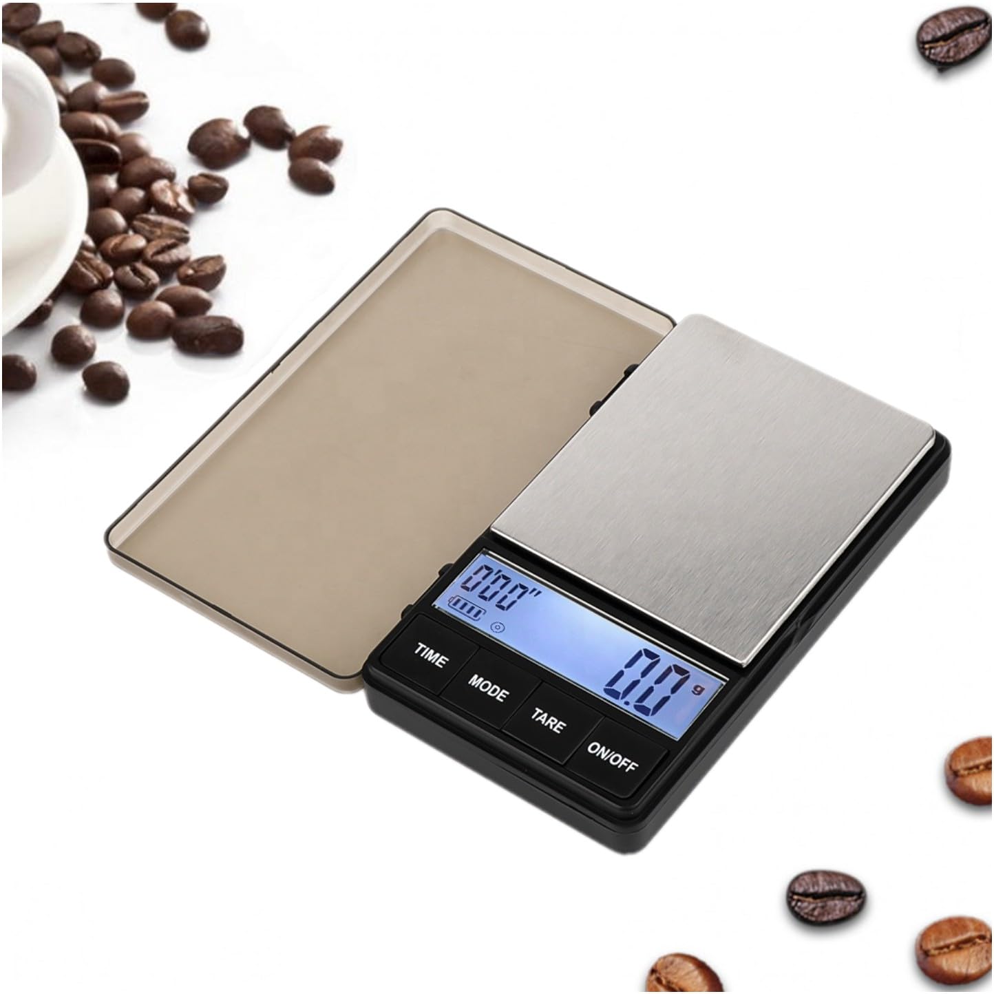 JZK Espresso Coffee Scale With Timer, Drip Coffee Scale, Digital Small Pocket Scale, 0.1g 1KG High Precision Mini Kitchen Scale, LCD Display