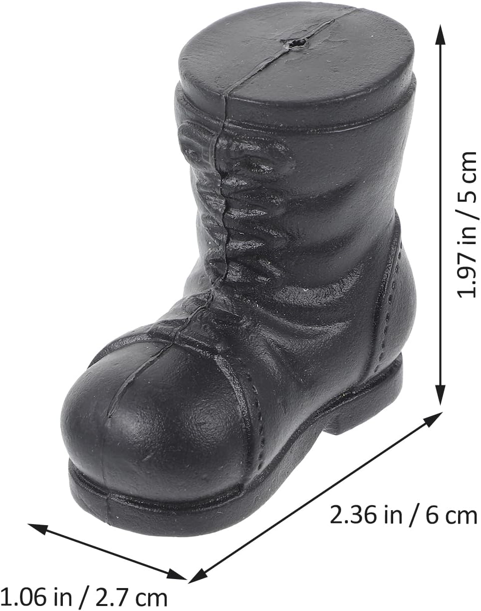 10Pcs Mini Santa Boots Black Elf Shoes for Christmas Crafts Dollhouse Decorations