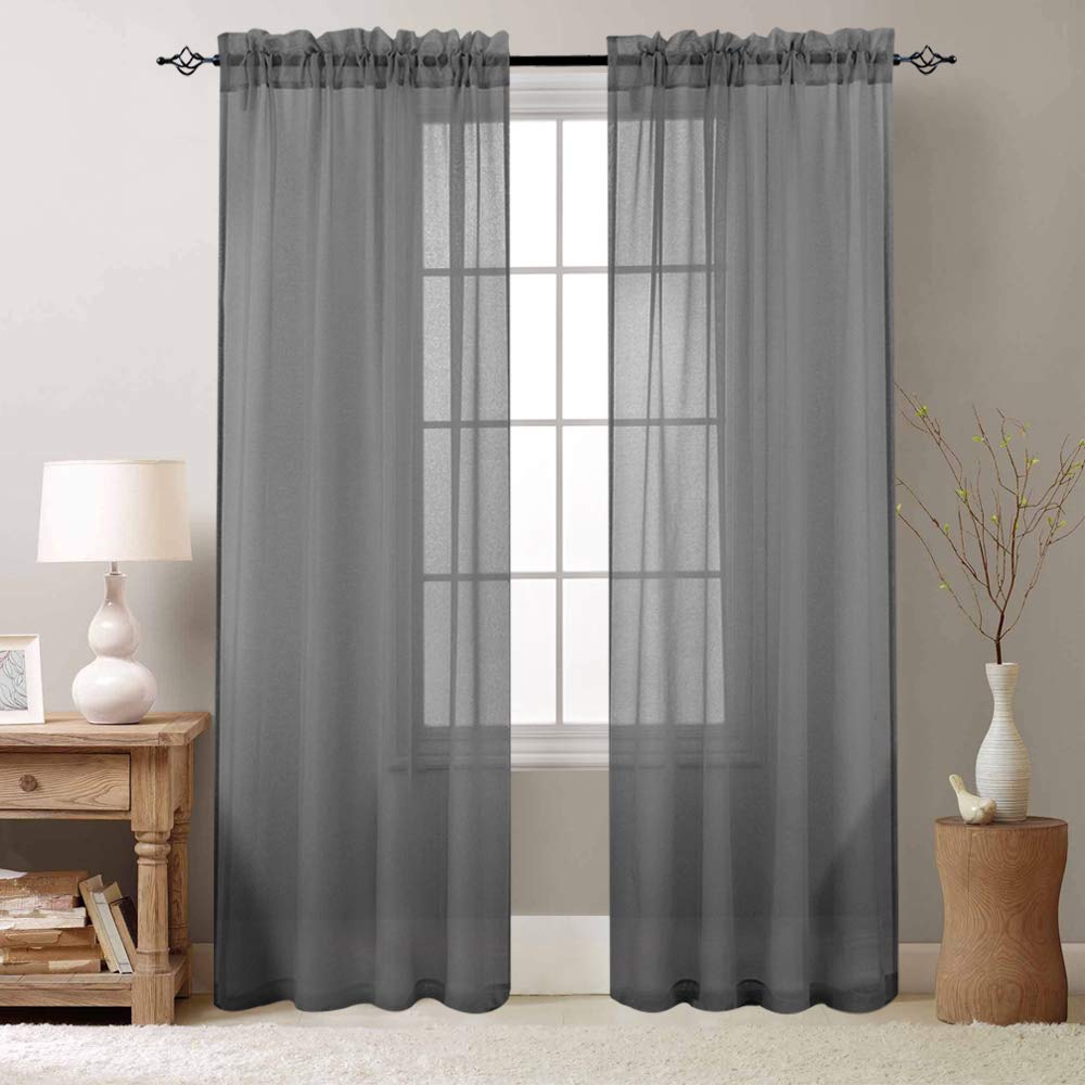 Dark Grey Sheer Curtains Curtains & Drapes 2023