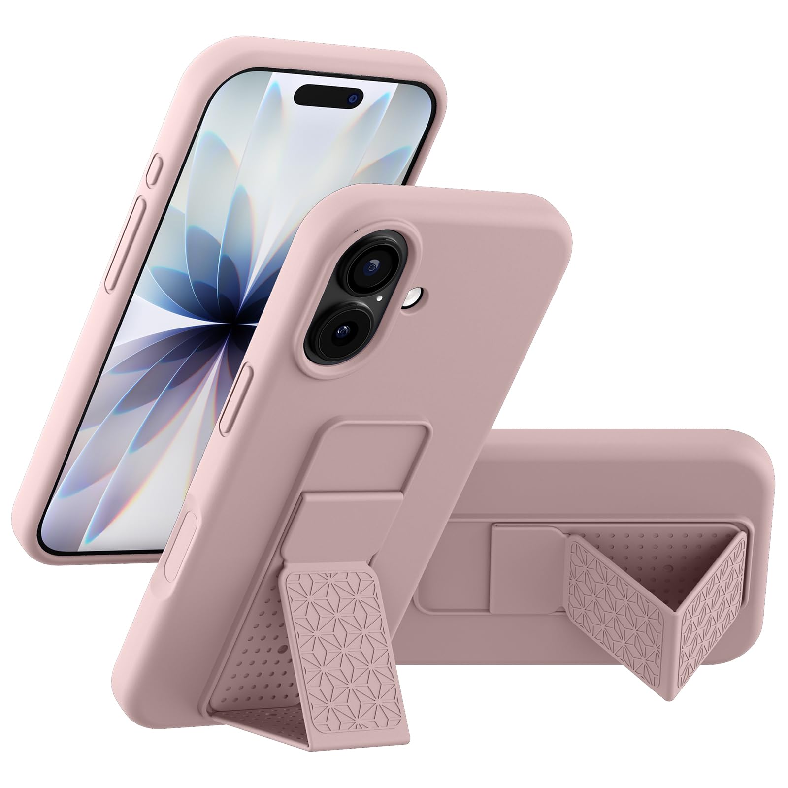 Coque silicone souple iPhone 17 rose protection support antichoc