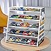 Luay Wuliza Display Case for Hot Wheels Garage & Matchbox Cars，1/64 Scale Diecast Toy Cars Garage,Stepped Alloy car Display Stand. Five-Level Stepped Parking lot.