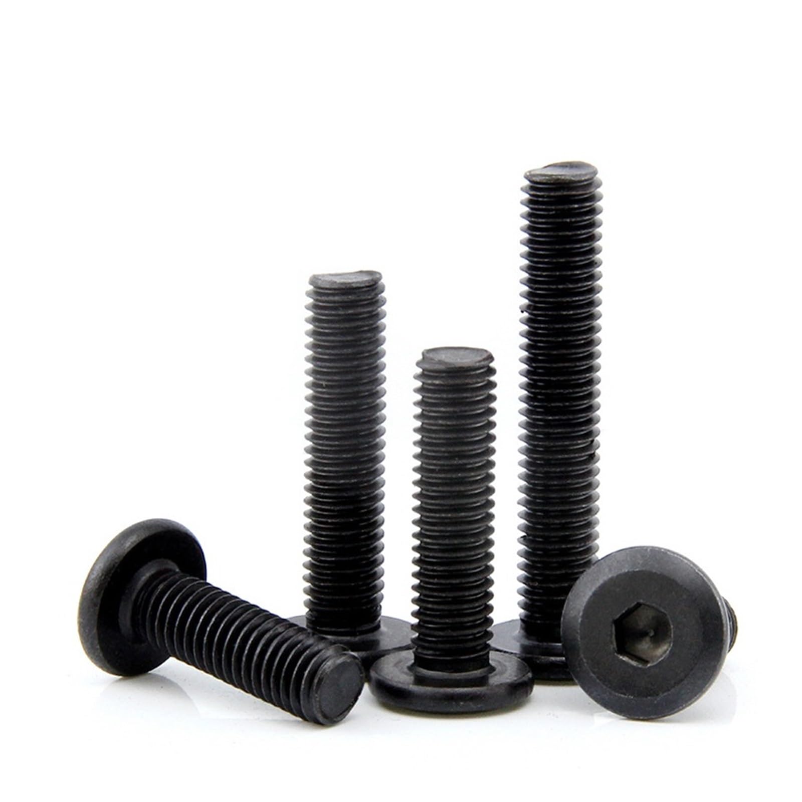 10 unids/lote M8 negro acero al carbono CM grande plano hexagonal tornillo for muebles tornillo conector perno(55mm x10pcs)