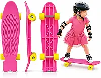 Skate Infantil Mini Cruiser Completo Reforçado para Crianças Aprender Andar Brinquedo Shape Durável e Seguro para Primeiras Manobras 3 a 6 anos