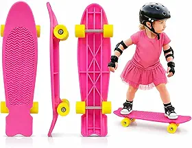 Skate Infantil Mini Cruiser Completo Reforçado para Crianças Aprender Andar Brinquedo Shape Durável e Seguro para Primeiras Manobras 3 a 6 anos