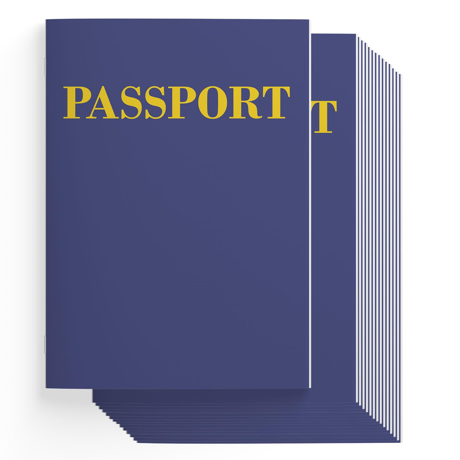 WAHXIAOSW Kids Blank Passport Notebooks - 24-Pack 4.1 x 5.8 in Blue Cover - Pretend Passport for Play & Classroom Activities, Pretend Passport Party Favors (24, Blue)