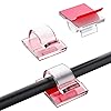60 Stück Kabelhalter, Outdoor Kabel Clips Kabelführung Organizer Kabelclips Selbstklebend Kabelklemmen Kabelmanagement Dekoration Haken Draht Halter für Kabelbefestigung Lichterkette - Transparent