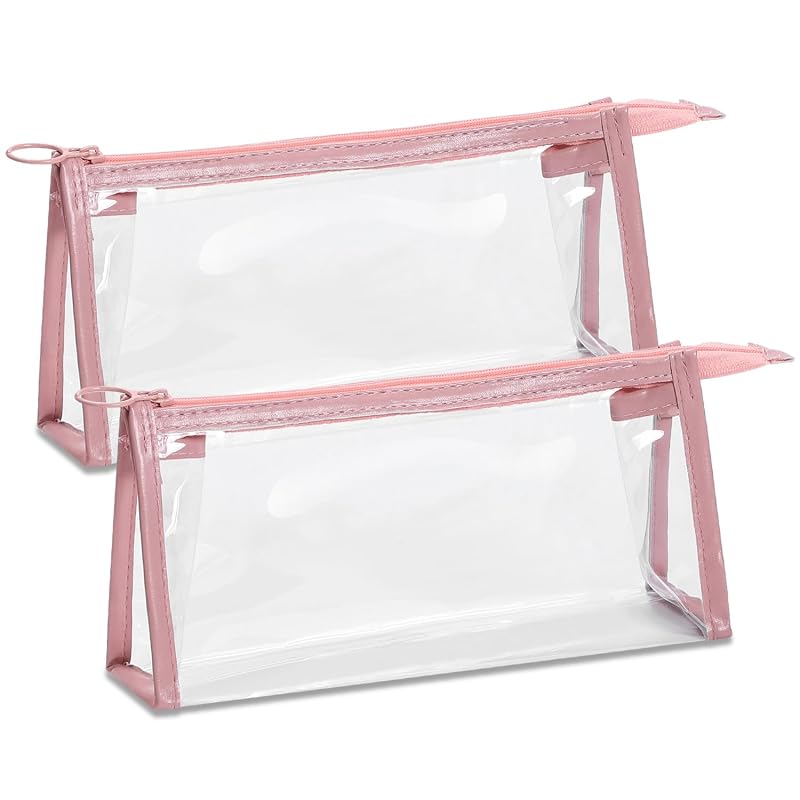 Necessaire transparente Etercycle com zíper, cor Pink, modelo WEH-54681