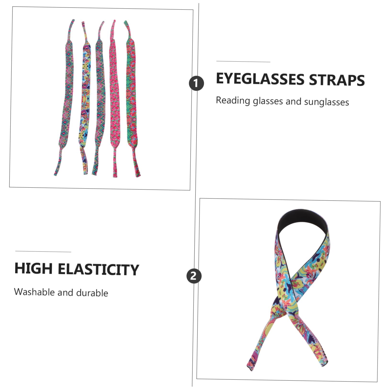 Beavorty Brillenband Gläser Brillenbänder Brillenketten Halter Brillenhalteschnur Neopren