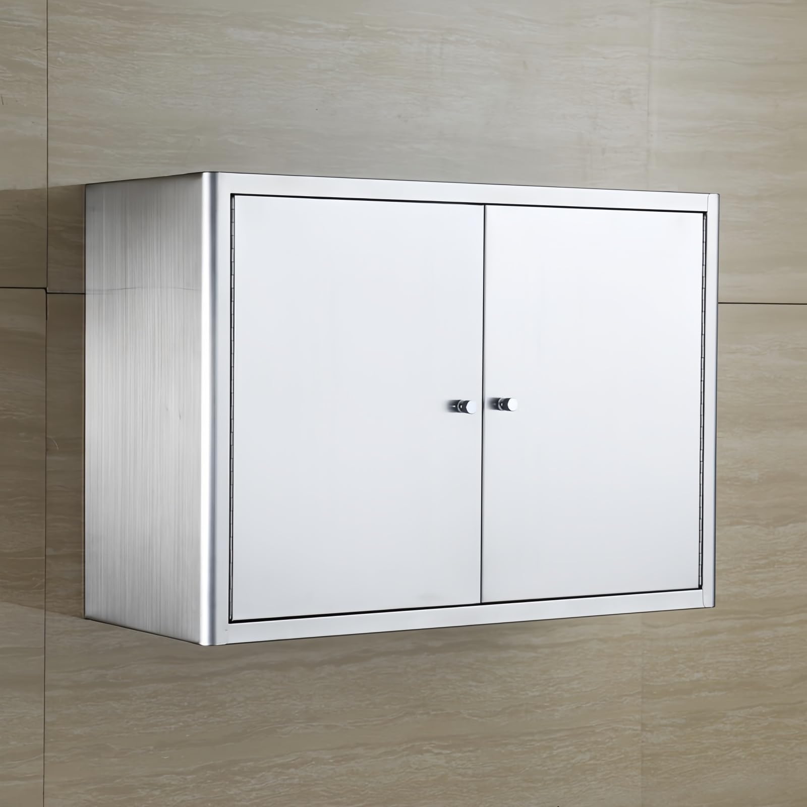 SINKOステンレス製壁掛け収納キャビネット Amazon｜洗面台 収納 トイレ 収納棚 壁掛け棚 ステンレス 壁付け