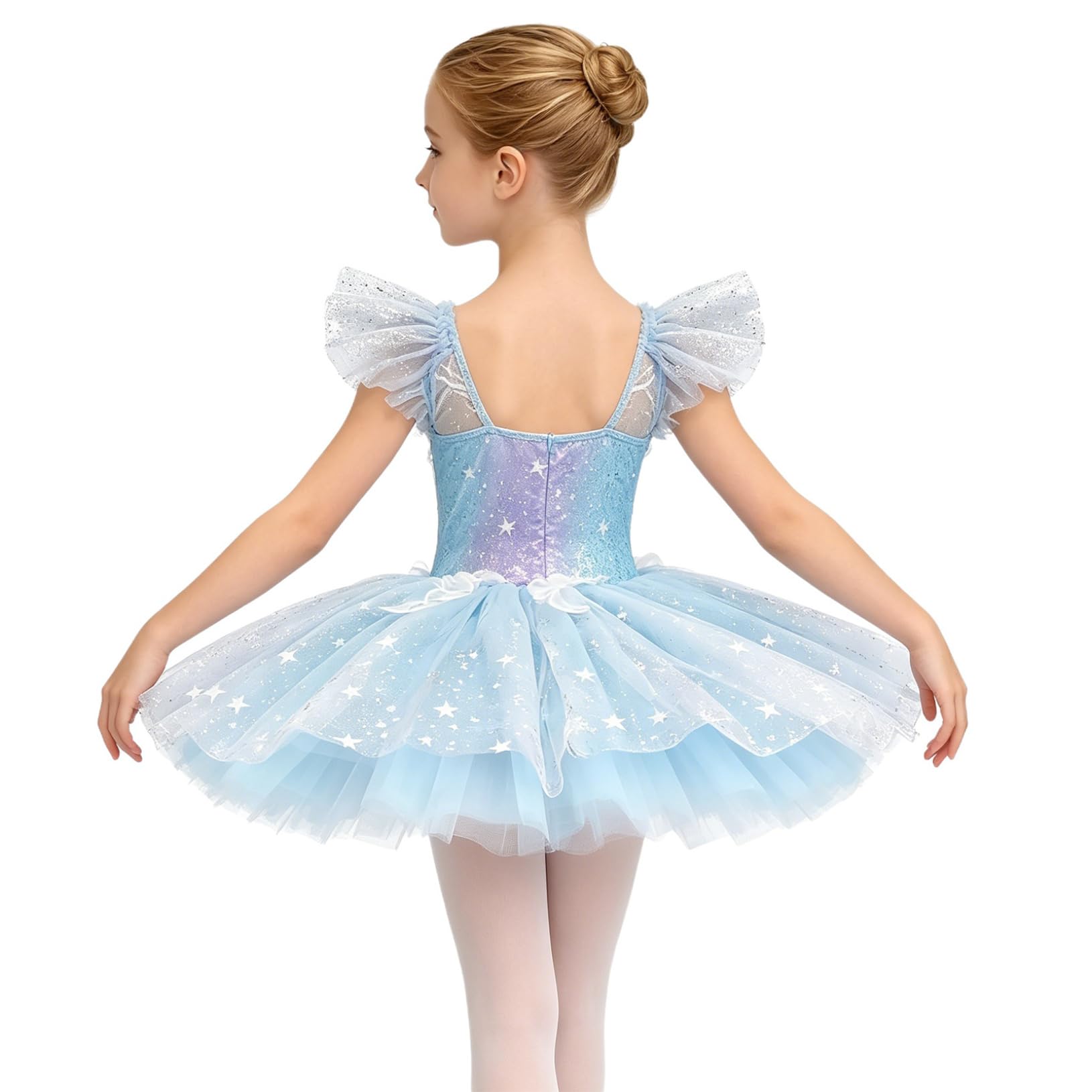 Freebily Tutu Danza Classica Bambina Vestito da Pattinaggio Artistico Vestito Ballo Balletto Scintillante Bambine Tutu Balletto in Tulle Danza Classica