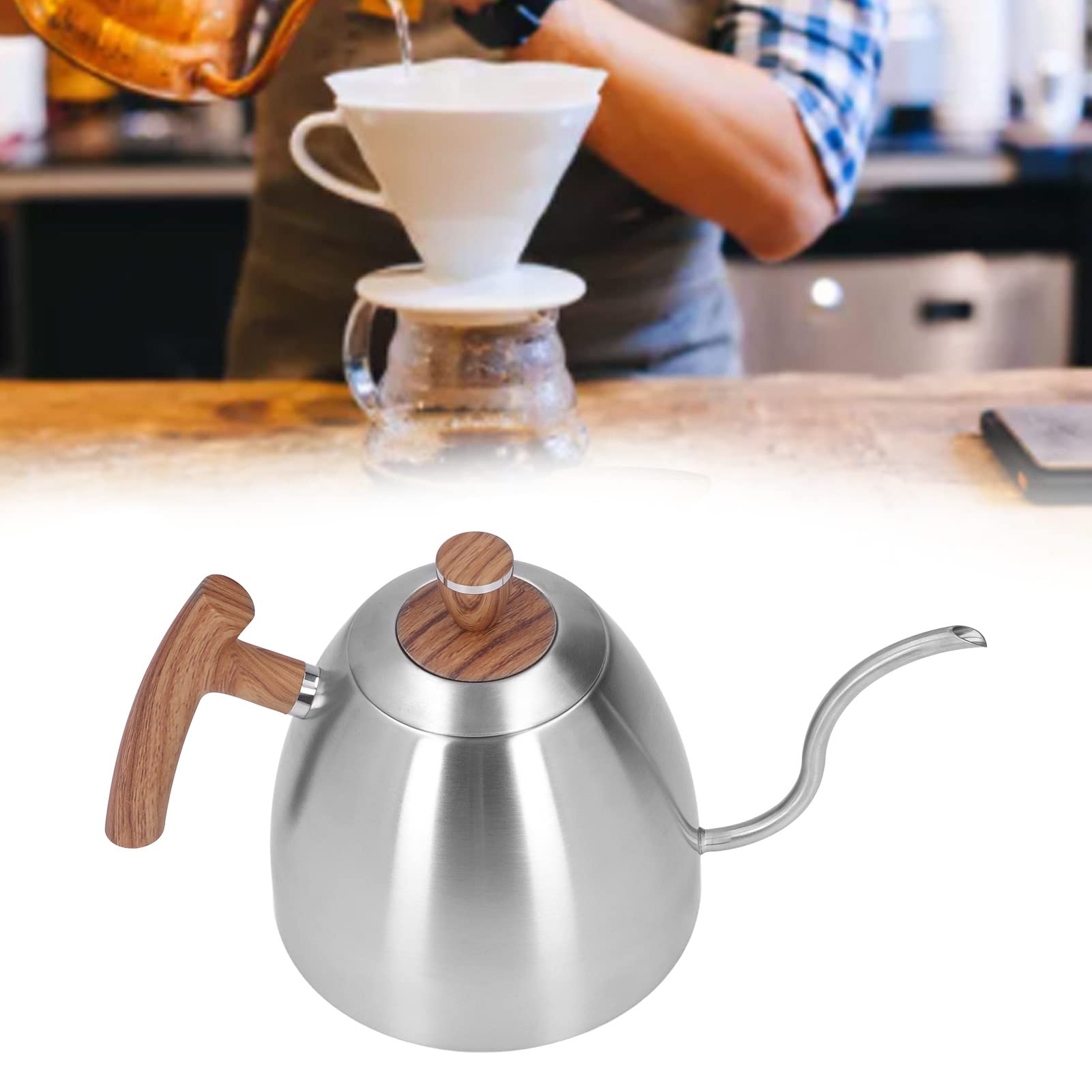 Hervidor de café para Verter, Hervidor de Cuello de Cisne de Acero Inoxidable de Primera Calidad, de Agua de 800 Ml con Ergonómico y Control Preciso, Ideal para el Hogar, la Oficina y la