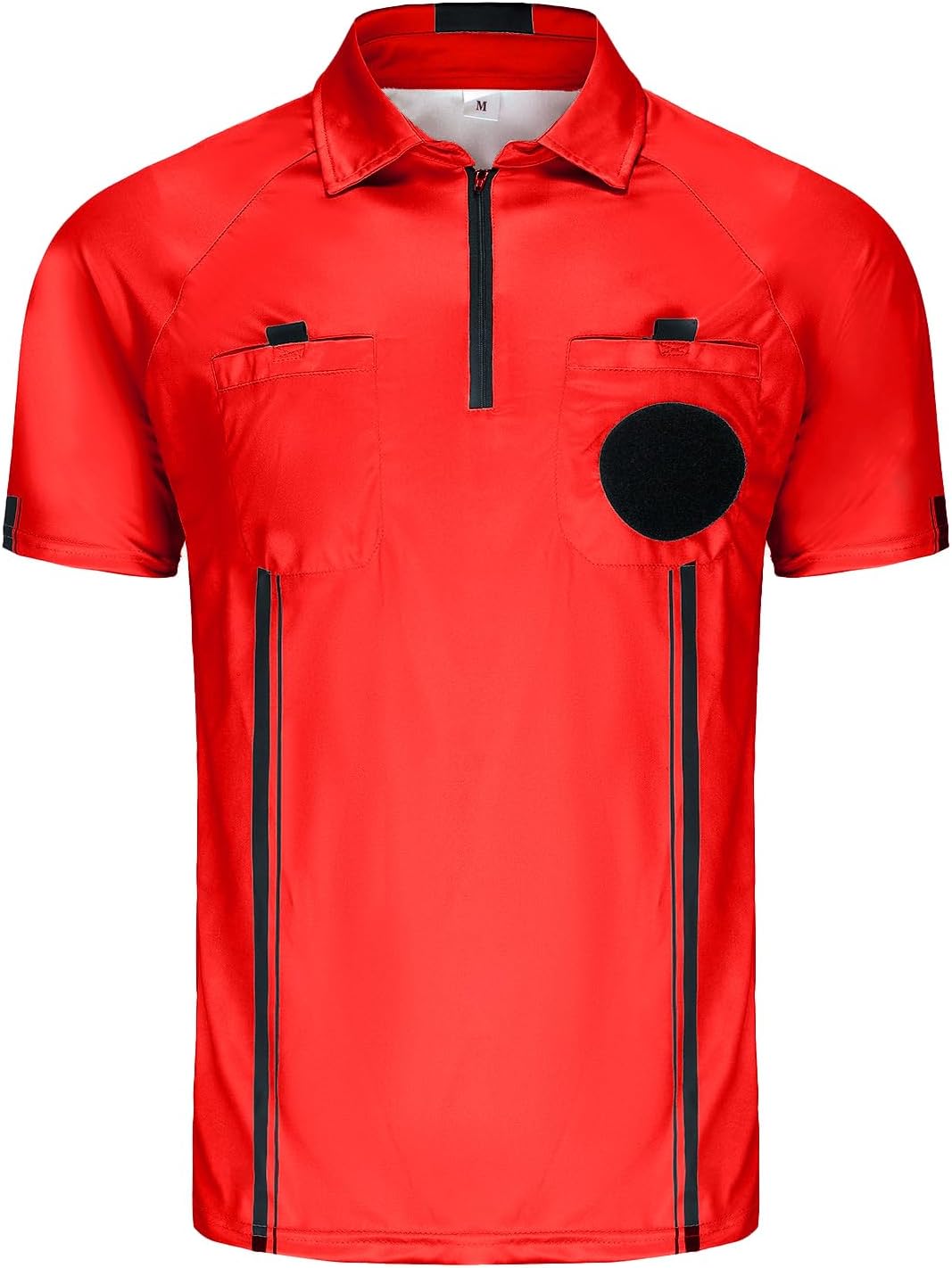 CUTIEHON Soccer Referee Jersey, Short Sleeve Official Pro Referee Shirt, Featuring a Badge Holder & Pockets