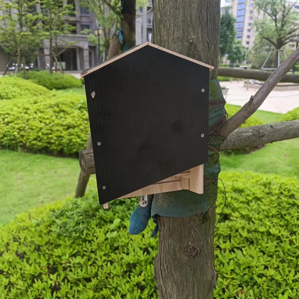 Gran Casa para MurciéLagos Al Aire Libre, Enorme Caja de Madera, Resistente A la Intemperie, Casa para MurciéLagos en Espiral Sin Tratar, Refugio, Accesorios de JardíN A