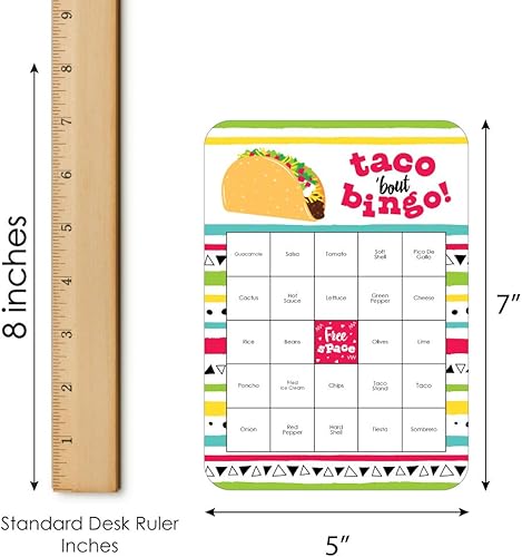 Miniatura 5 de Big Dot of Happiness Taco 'Bout Fun - Tarjetas de bingo y marcadores - Juego de bingo de fiesta mexicana - Juego de 18