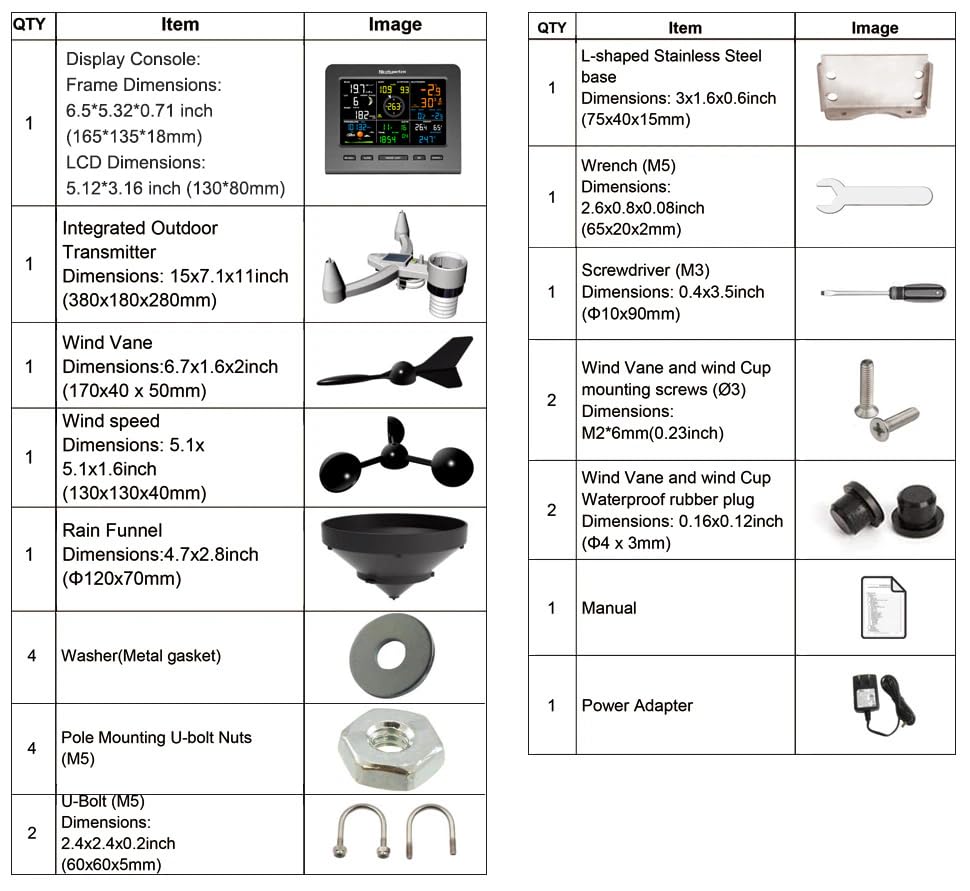 0360-025T WiFi 433mhz Wireless Professional 7 in 1 Weather Station with WiFi(0360-025T)