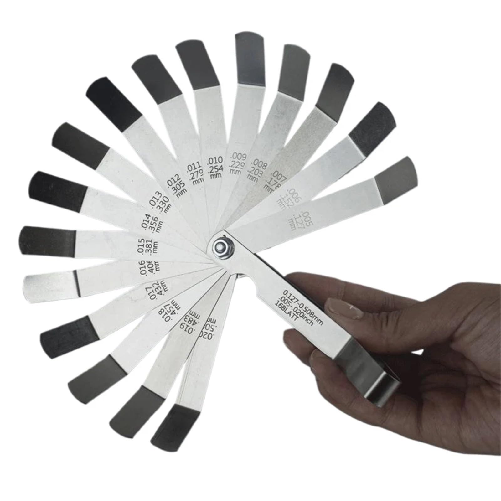 16 Blades Feeler Gauge Set Dual Marked Metric and Measuring Tool Filler for Woodworking Measurement