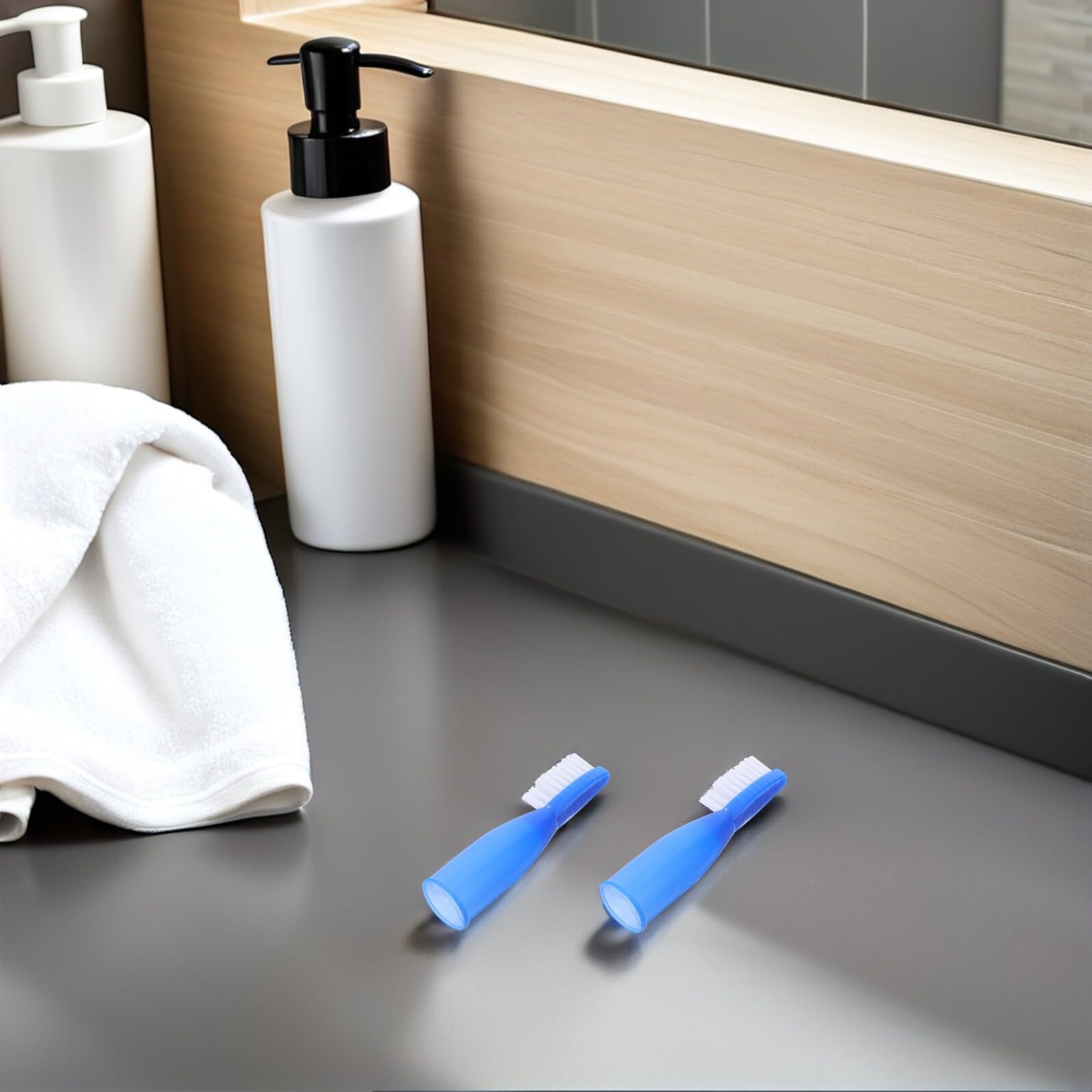 Healvian 100stücke Zahnbürste mit Daumengriff für Kleine Hunderassen Mundhygienebürste Manuelle Zahnbürste für Erwachsene Kompakte Reiseaccessoires für Mundpflege Ergonomisches Design