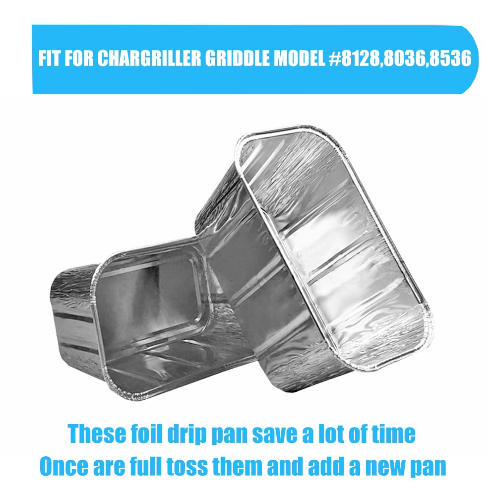 DONSIQIZZ 25 Pack Foil Drip Pan Liners for Char Griller 8128 8036 8536