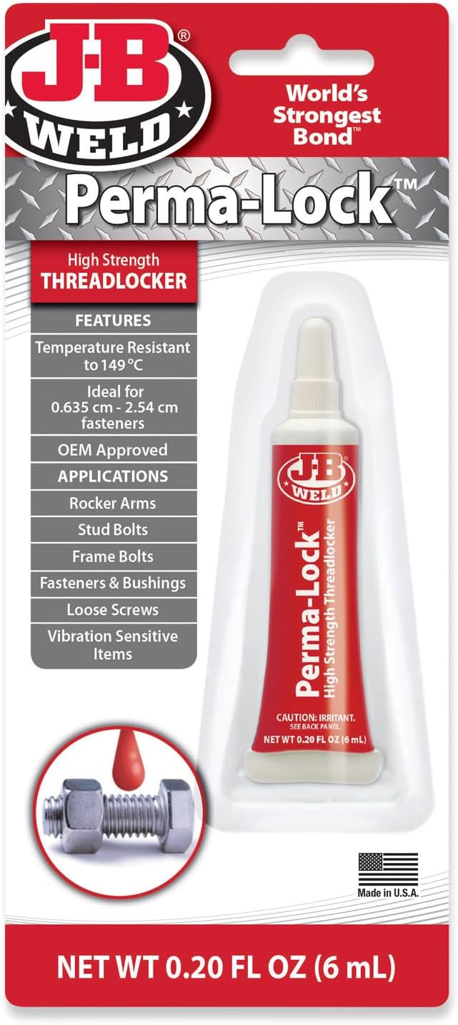 Jbweld JB27106 Perma-Lock Tube High Strength Thread Locker,Red, 6 ml