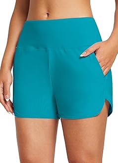 baleaf Women's 3"/5"/ 7" High Waisted Swim Board Shorts Quick Dry Swimsuits Bottoms Trunks with Pockets