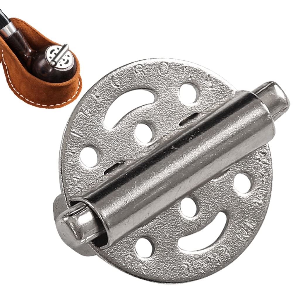 Fituenly As Shown 2Pcs Stainless Steel Tobacco Smoking Pipe Lid Adjustable Spring Loaded Smoking Pipe Wind Cap Cover For 17-20Mm Dia Pipes