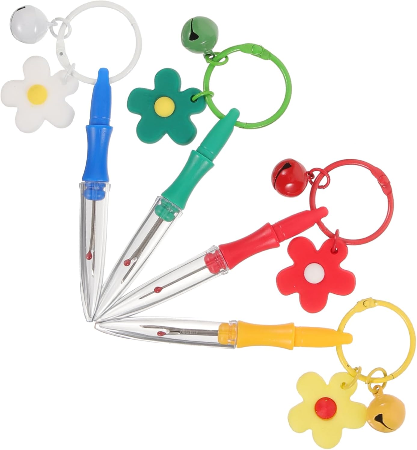 PLAFOPE 4pcs Seam Ripper Keychains DIY Cross Stitch Seam Rippers Needle Puller Sewing Unpicker Tool Portable Thread Remover for Sewing