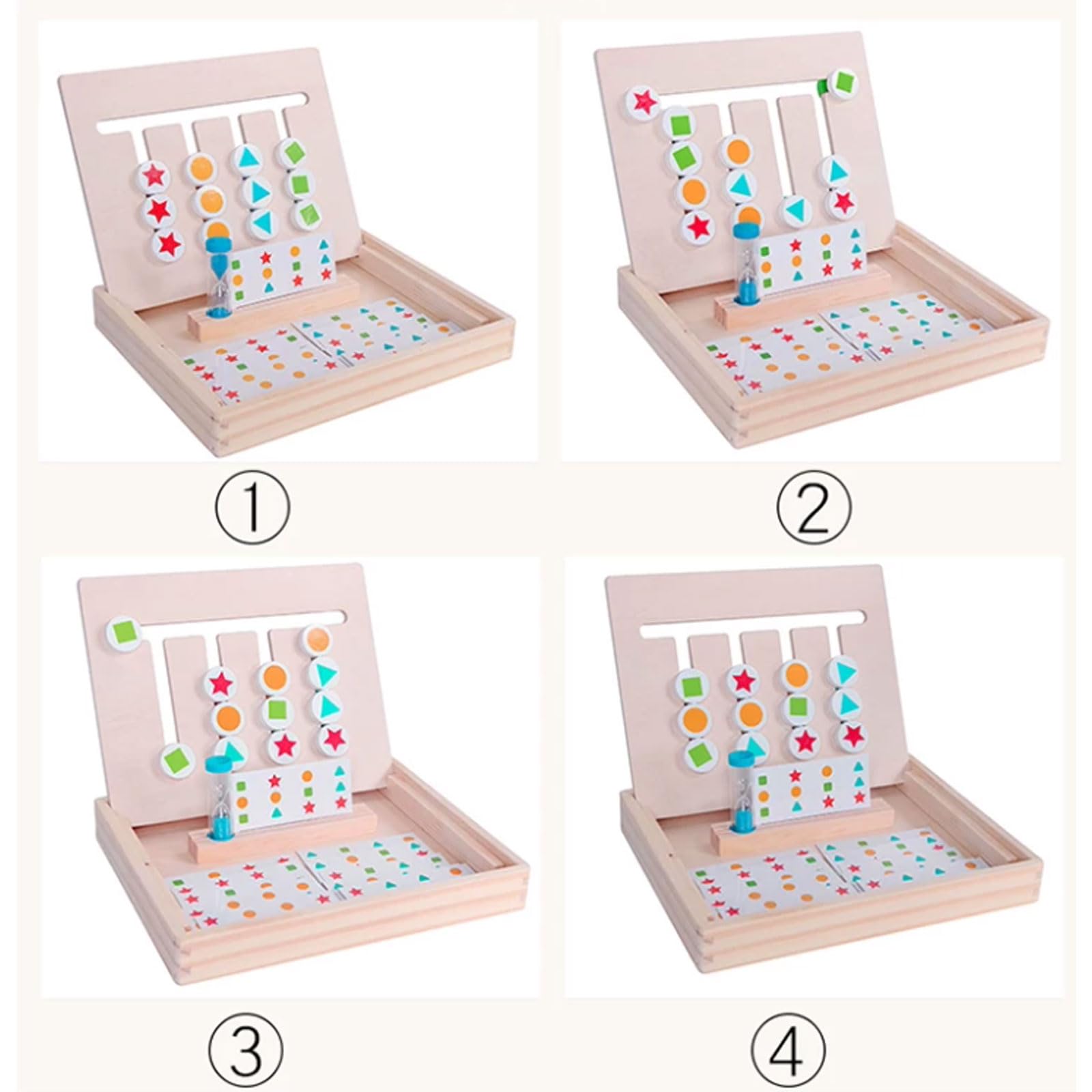 Juego Lógico de Madera Montessori de Cuatro Colores