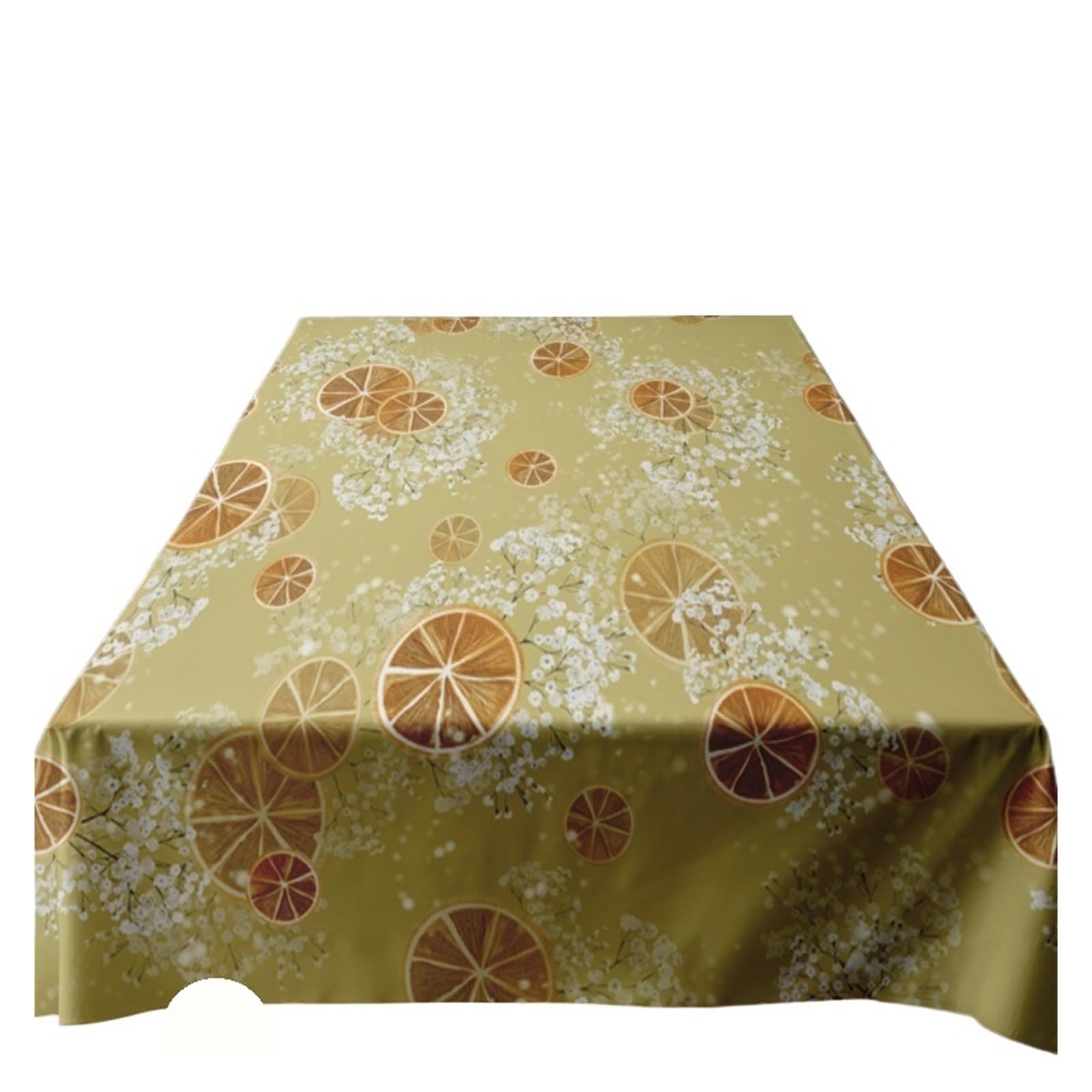 Nodrest 1PC Bright Citrus Print Tablecloth For Dining Room Decor Easy Care Washable Home Textiles(140X200CM)