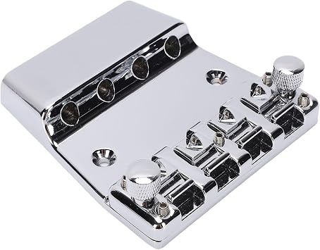 LiebeWH Bass Bridge 4 String 18mm Adjustable HipshotBridge Cr Plated Zinc Alloy Saddles Assembly