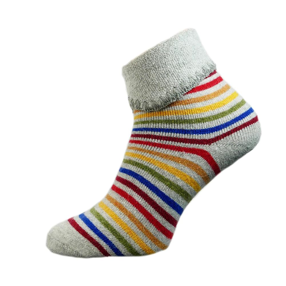 Joya Luxurious Multi Coloured Stripes Mens Bed Cuff Socks UK 7-11