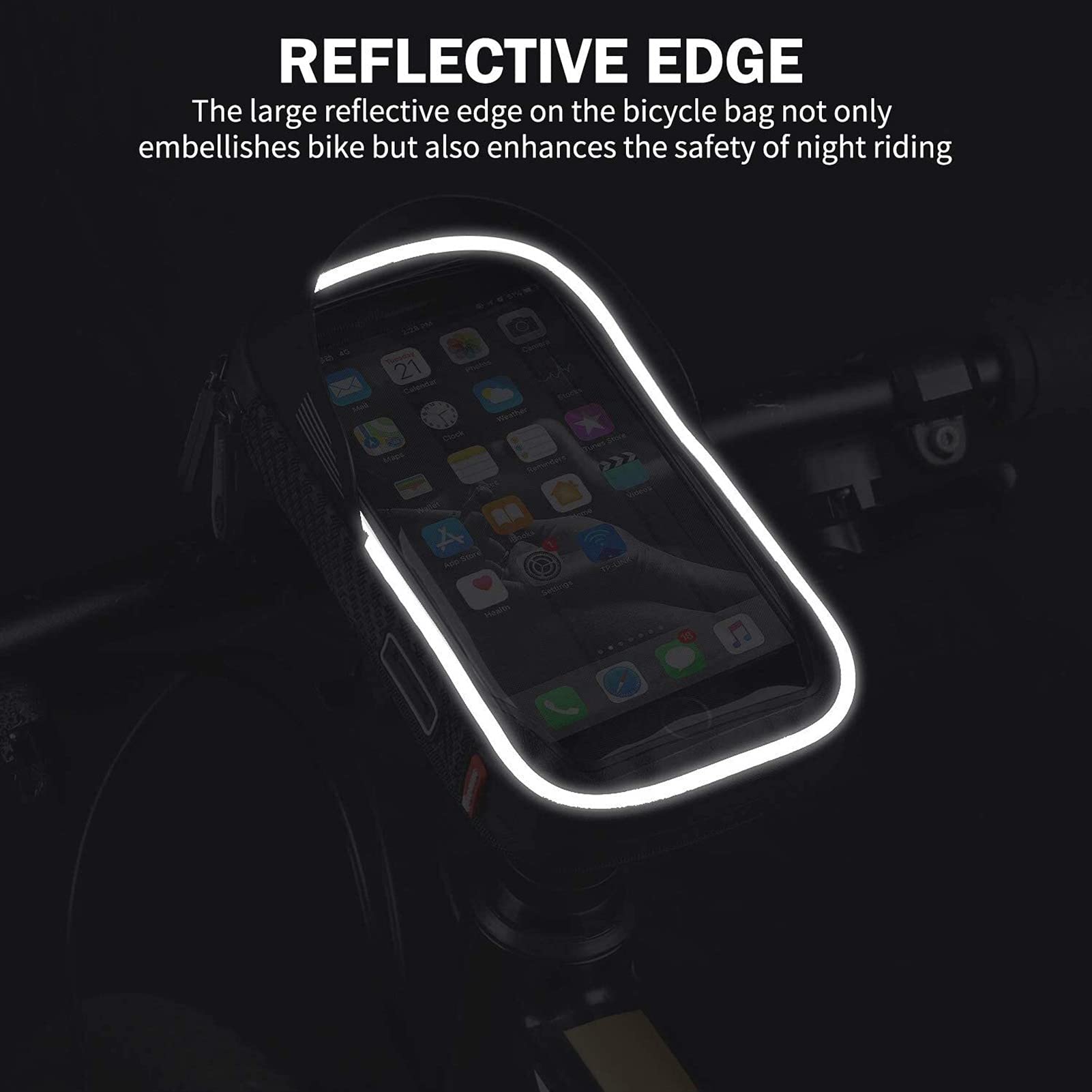 Borse per Biciclette. Borsa Porta Cellulare for Bicicletta, Borsa Riflettente con Touch Screen, da Manubrio