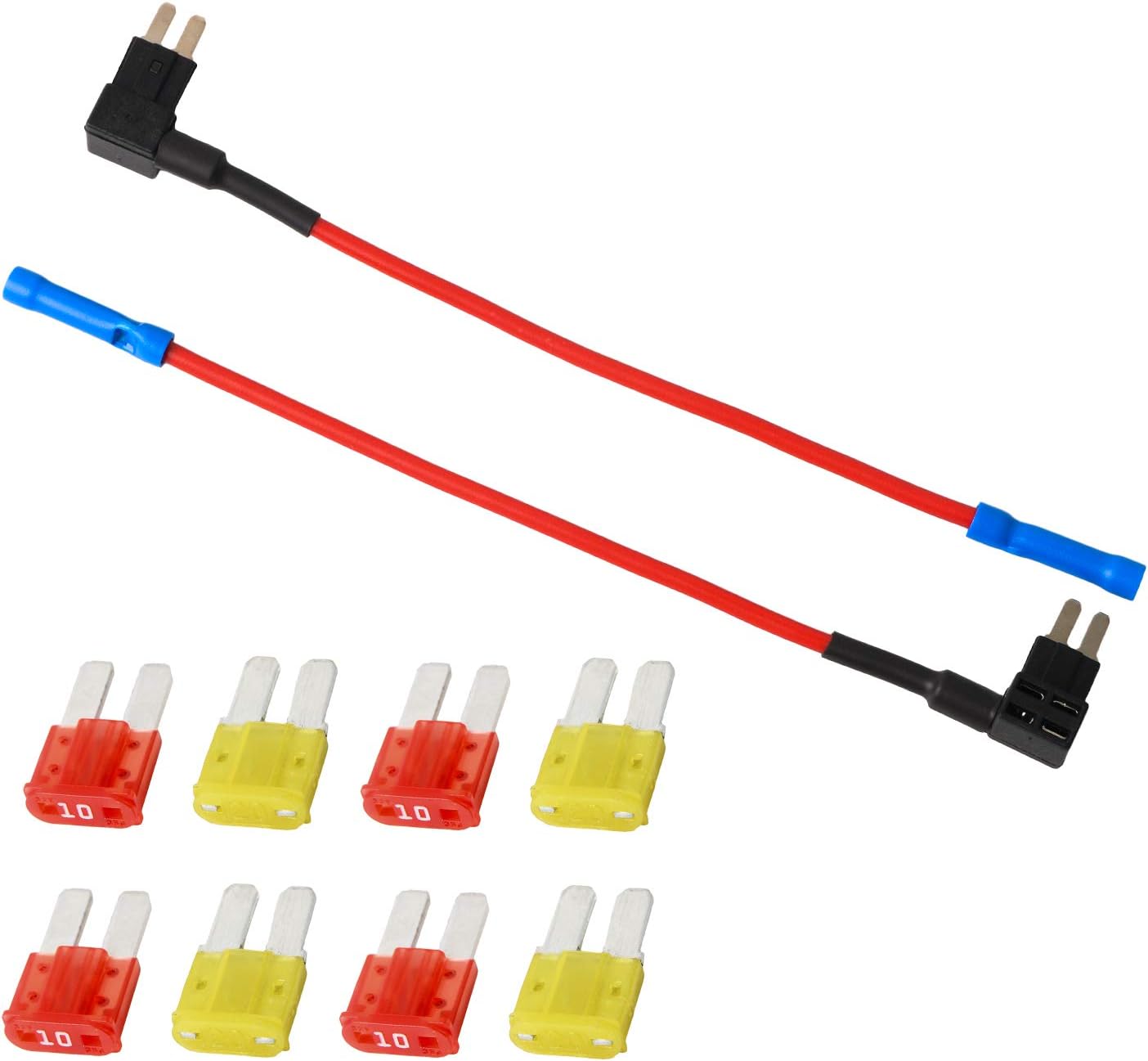 Micro2 Blade Fuse Holder Fuse with 10A, 20A Fuse Tap 12V Car Addacircuit Fuse TAP Adapter