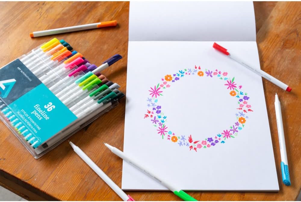 Art Alternatives Fineline Pen 36-Color Set, Multicolor, 1 Count (Pack of 1)