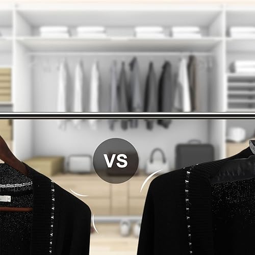 Miniatura 6 de 24 perchas acolchadas de satén con gancho giratorio antioxidante para colgar vestidos, suéteres, trajes y más (negro)