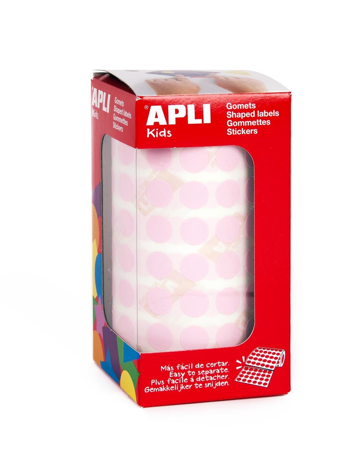 Apli Kids Roll of Stickers Round Ø 15 mm Pink