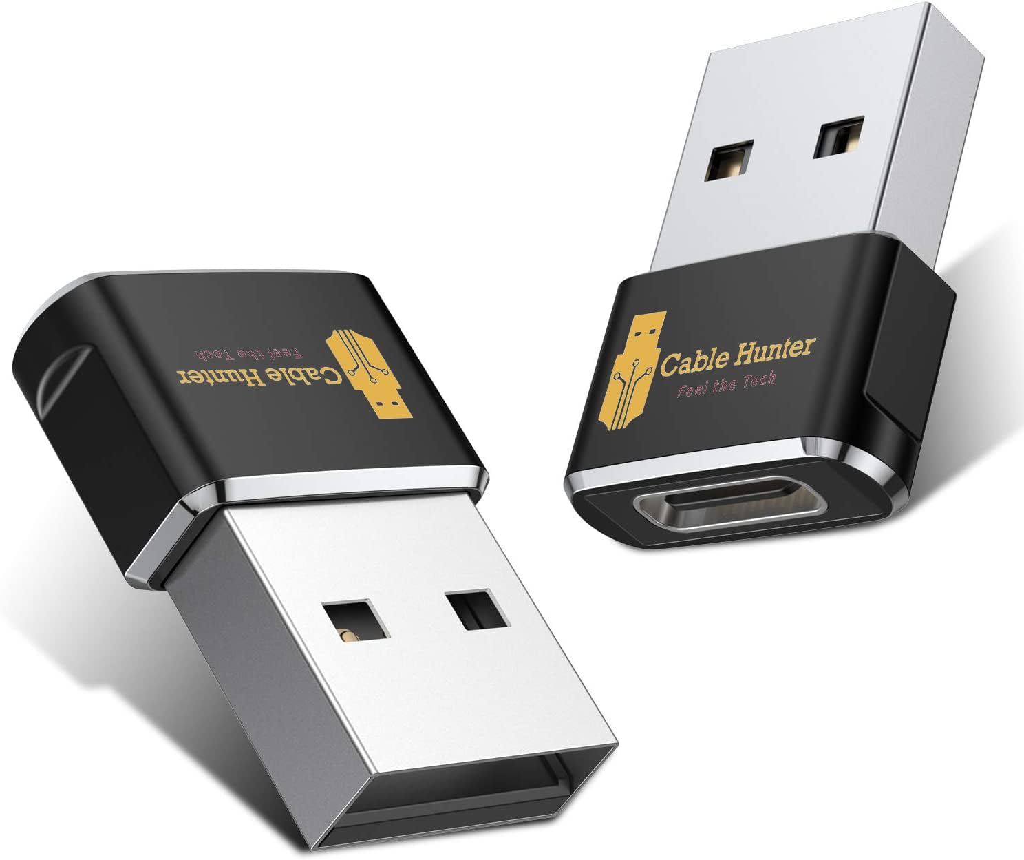 [Pack of 1] USB Type C Female to USB A Male Adapter for Mobile Data Transfer [Black]