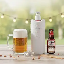 KIT Happy Men - 1 Porta Garrafa Térmico 600ml + 1 Abridor de Garrafa + 1 Caneca Chopp 500ml Acrílico | Presente Masculino | Amantes de Cerveja | Cervejeiros | Presente Criativo | Amigo Secreto