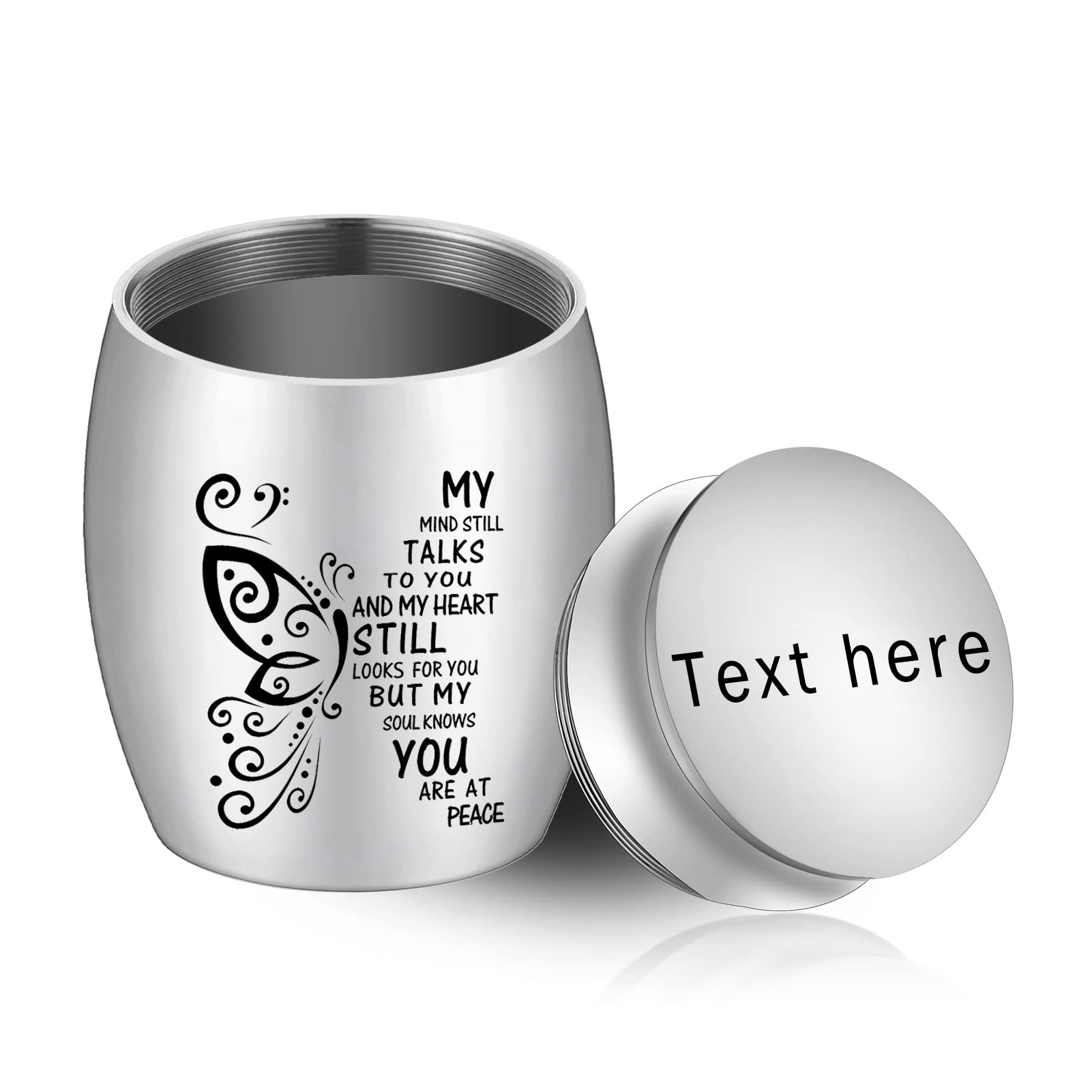 Personalized Small Keepsake Urn for Human Ashes Butterfly Mini Urn Stainless Steel Ashes Holder Small Ash Urn