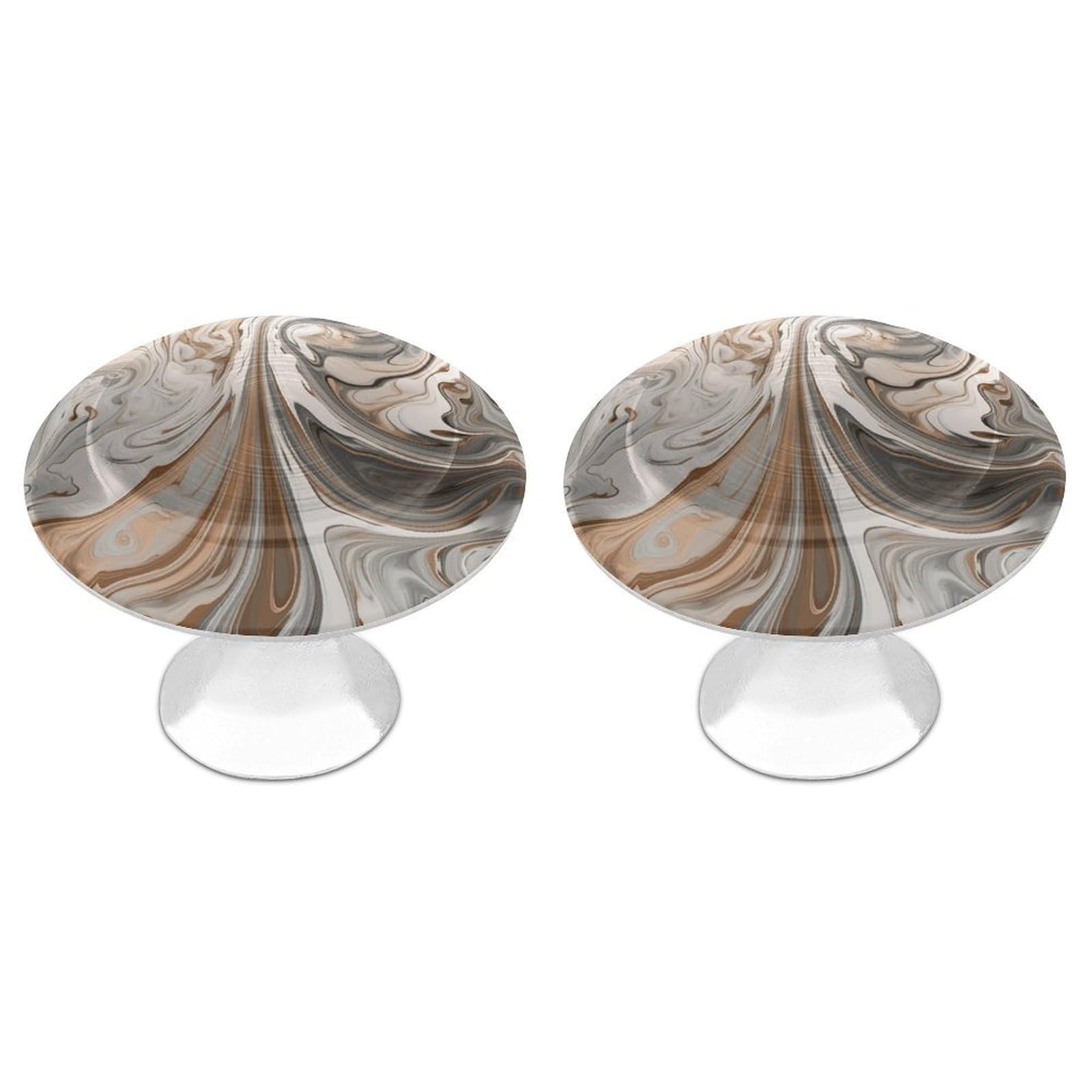 FekiLoot Round Cabinet Knob 2 Pack Kitchen Drawer Knobs Stainless Steel Round Drawer Pulls Modern Cabinet Hardware Marble Background Drawer Hardware for Dresser Closet Door Knobs