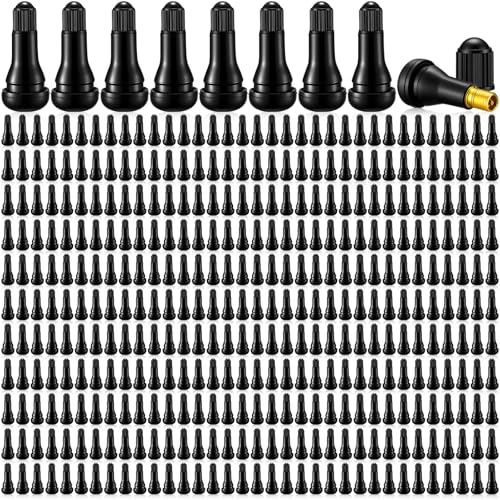 Image of Tallew 600 Pieces TR413 Tire Valve Stems, Rubber Snap-in Tubeless, Black | for 0.459 Inch Rim Holes Car Tubeless Tires, Standard Length Replacement, Bulk for Auto Repair Shops, Black Snap in Design