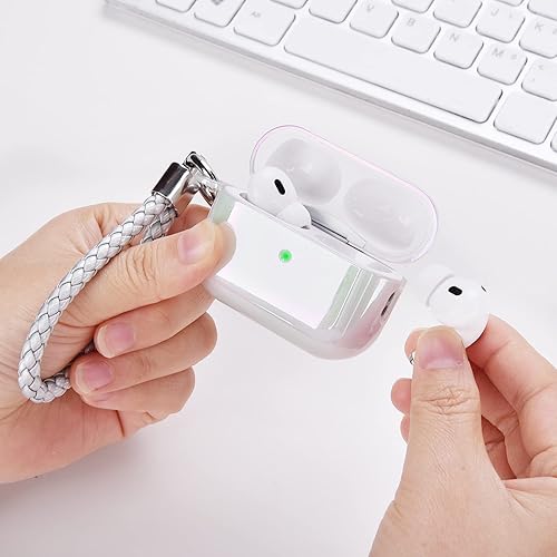 Miniatura 6 de AIRSPO Funda para AirPods Pro de 2 generación, funda protectora de policarbonato duro transparente para AirPod Pro 2, compatible con Apple AirPods