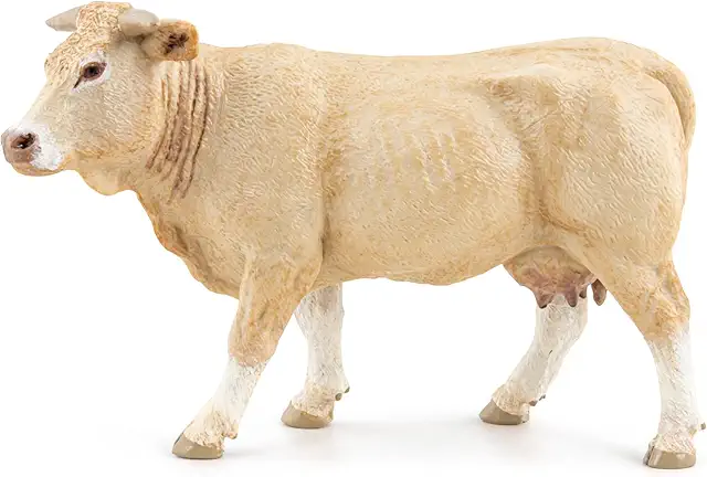 Papo Blonde d'Aquitaine Rind - Bauernhof Tierfigur für Kinder ab 3 Jahren