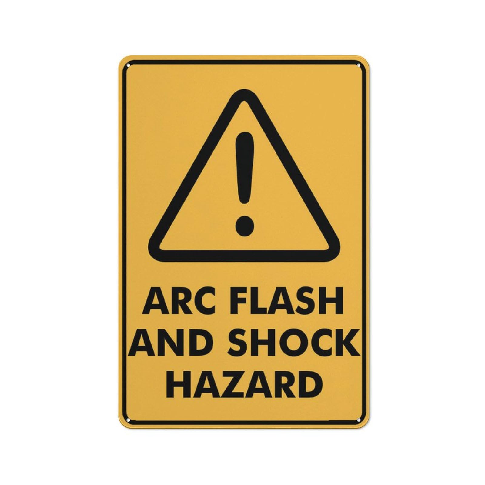 Caution Arc Flash And Shock Hazard Text Sign 12”X8” Metal Signs Aluminum Sign Pre-Drilled Holes For Easy Mounting Indoor Or Outdoor Use For Fence Door Or Gate