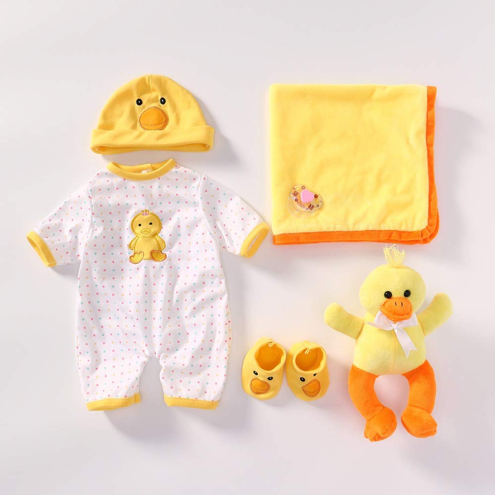 iCradleHandmade Lovely Clothes Reborn Dolls Outfit Suit for 22inch Reborn Doll Supplies RebornsToddler Girl Dolls Accessories (Yellow Duck)