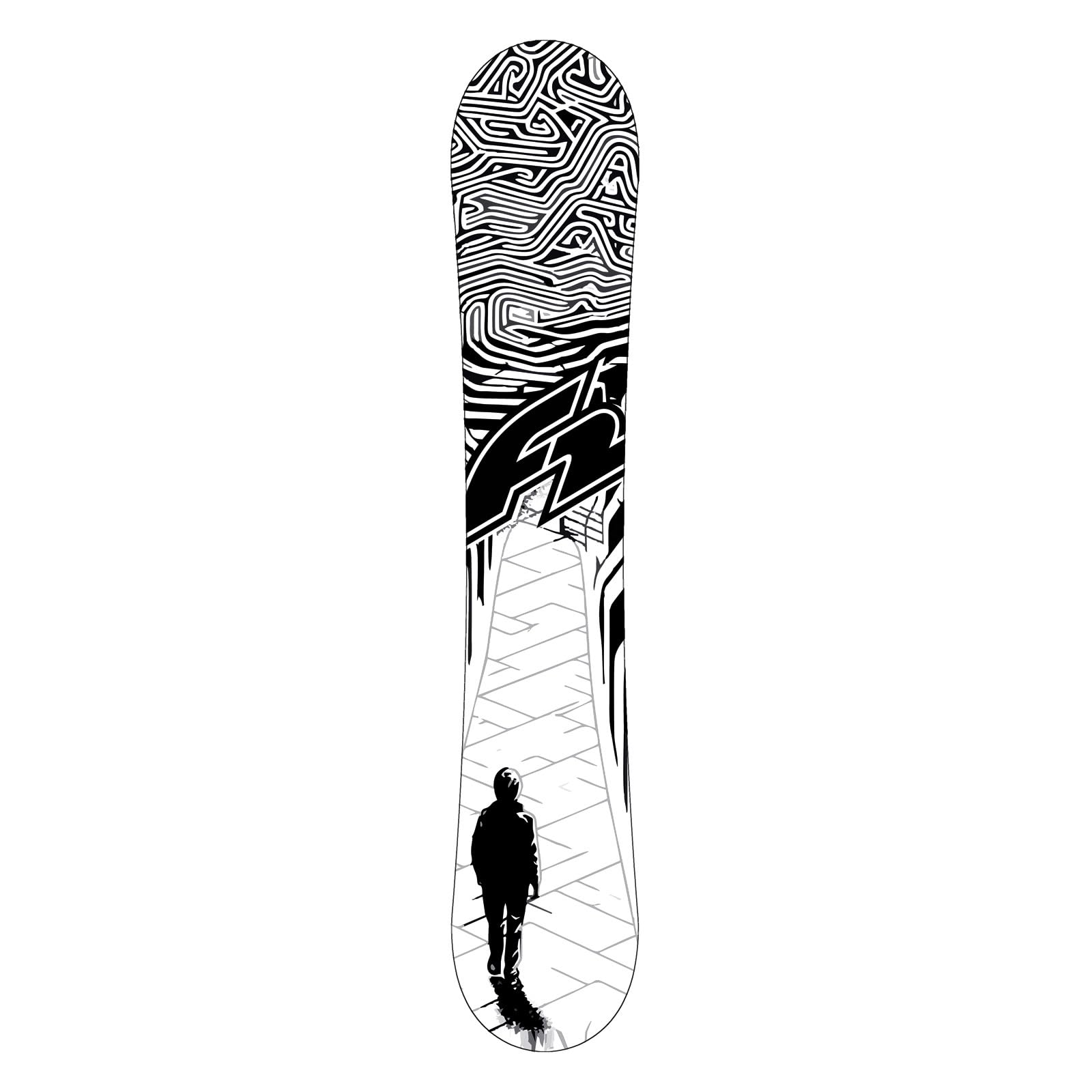 F2 Set Snowboard Junior Black Deck + Pipe Bindung Größen wählbar